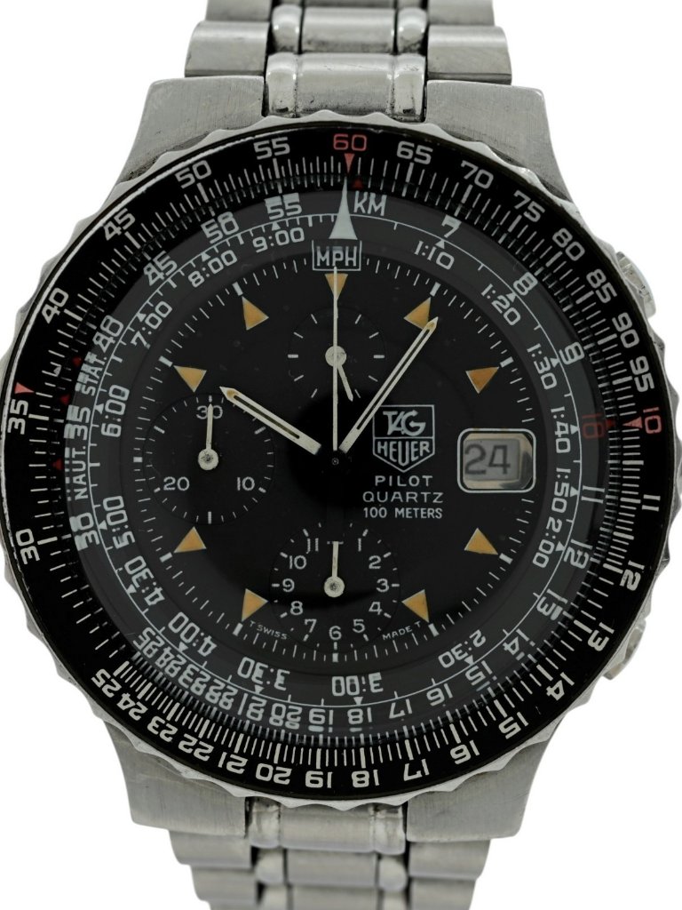 Tag Heuer 43mm Men's Vintage Pilot Black Dial Ss Aviation Watch Ref: 230.206! — image 6 of 8